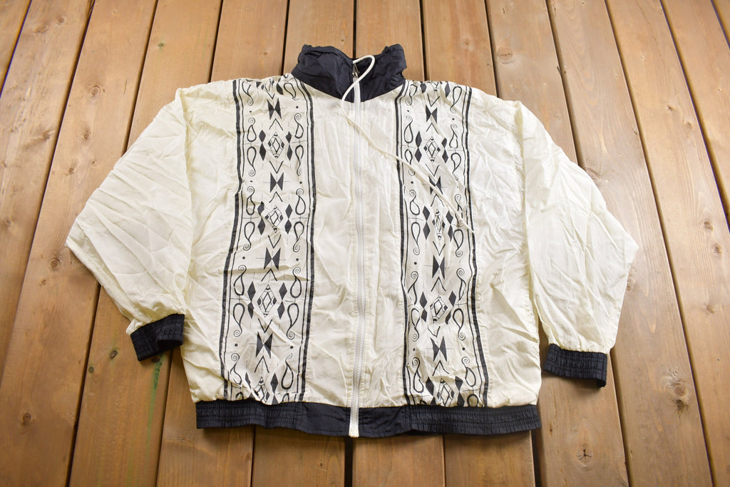 Vintage 1990s Casual Isle Abstract Windbreaker Jacket