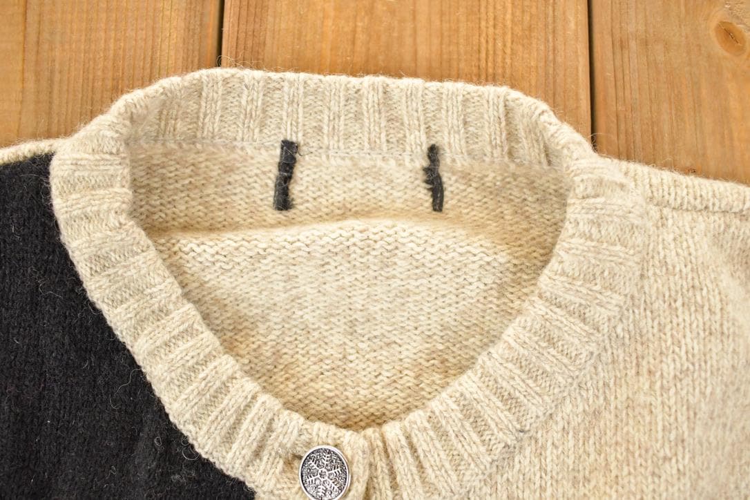 Vintage 1990s Christmas Deer Knit Cardigan Sweater Men's M