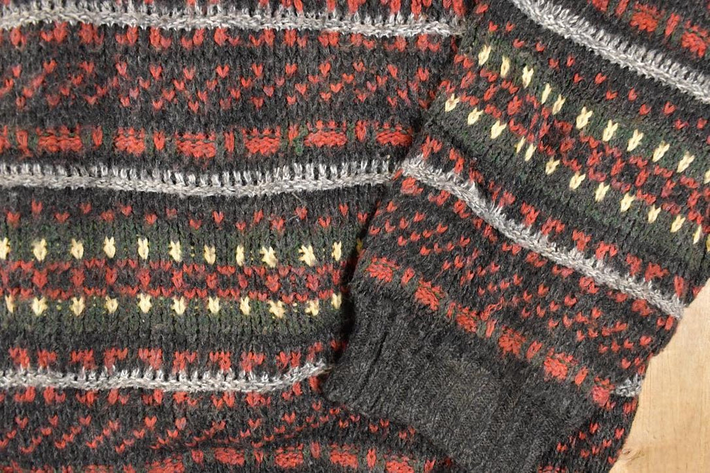 Vintage 1990s New Era Abstract Striped Knit Crewneck Sweater Men's L