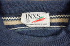 Vintage 1990s INXS Knitted Sweater  Vintage 90s Crewneck  Pattern Sweater  Made In Canada  All Over Print  Pullover