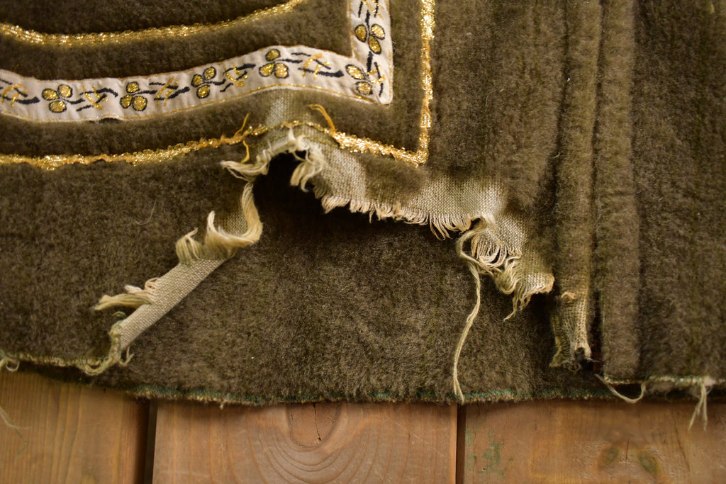 Vintage 1950s Embroidered Fleece Jacket With Fur Hood