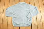 Vintage 1990s Orvis Blue Knitted Cardigan Sweater
