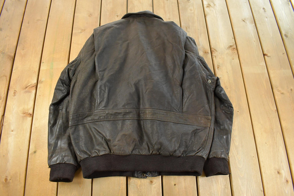 Vintage 1990s Giglio Leather Bomber Flight Jacket Men's XL