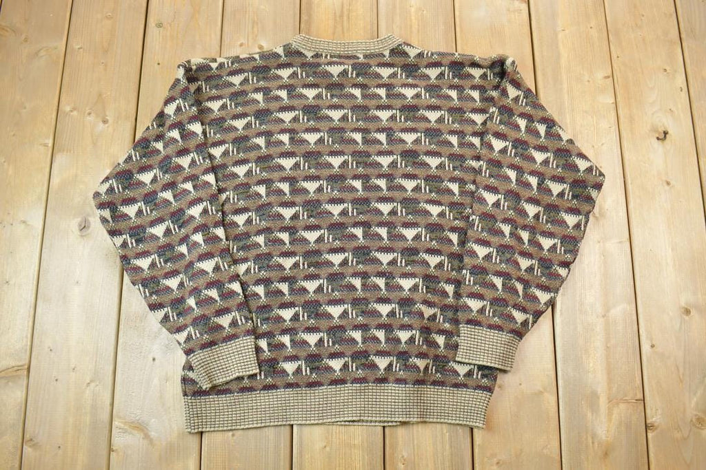 Vintage 1990s Crossings Abstract Pattern Knit Crewneck Sweater
