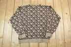 Vintage 1990s Crossings Abstract Pattern Knit Crewneck Sweater