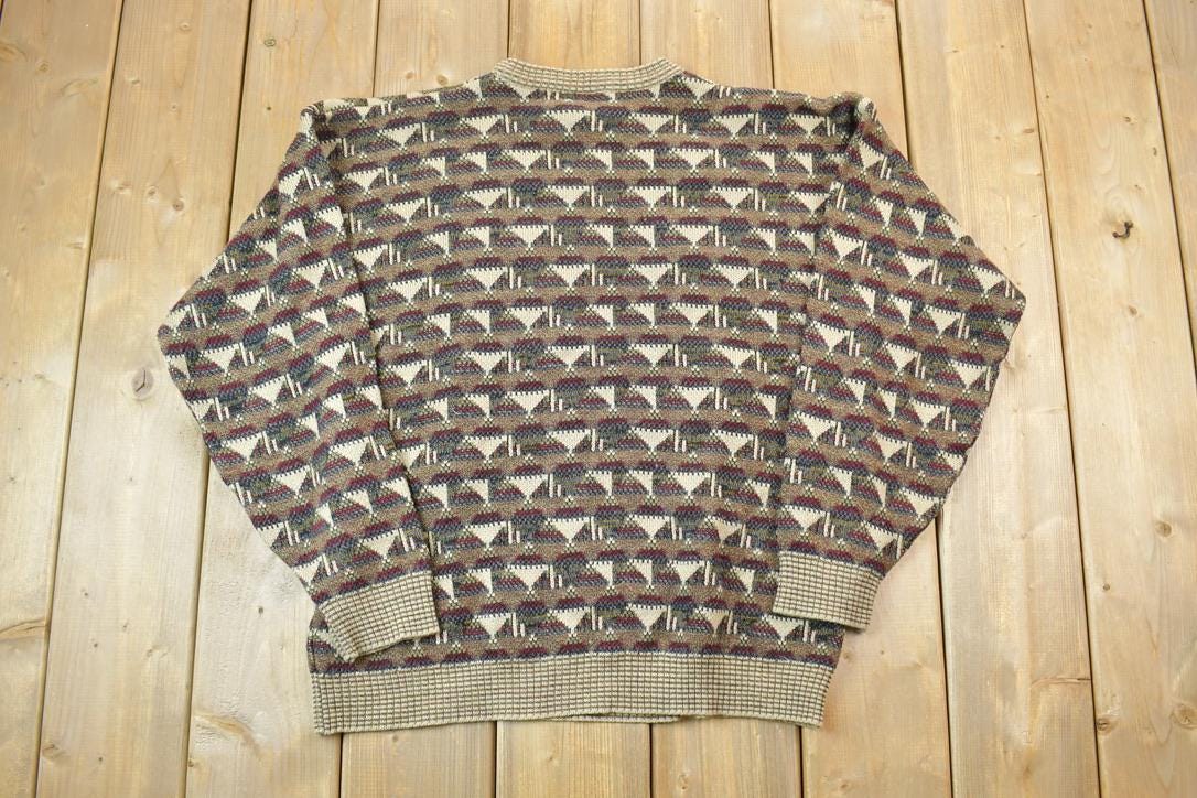 Vintage 1990s Crossings Abstract Pattern Knit Crewneck Sweater