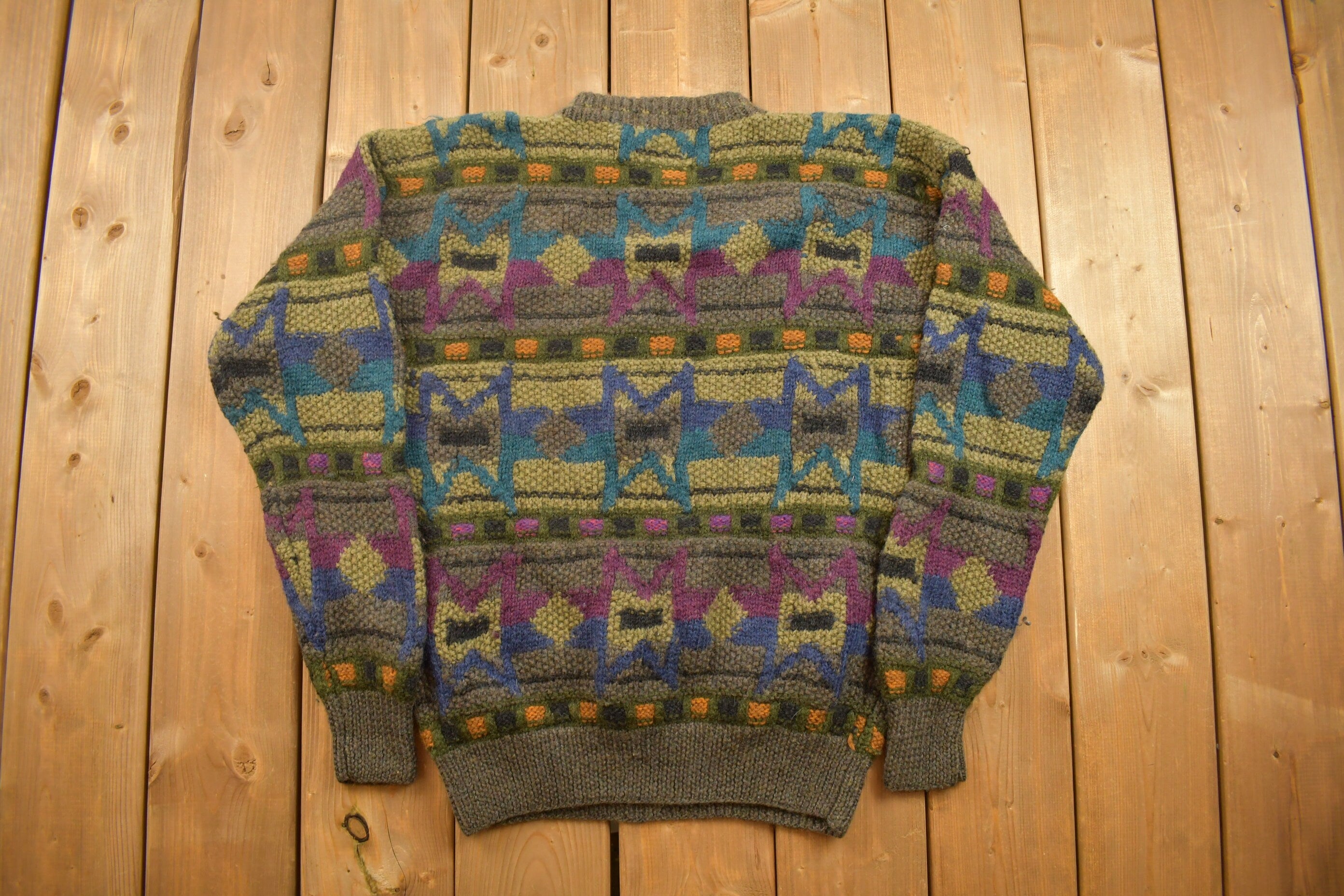 Vintage 1990s Knitted Boston Traders Crewneck Sweater