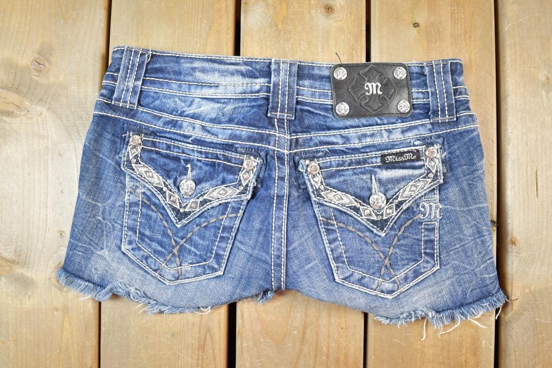 Vintage Y2K Miss Me Denim Jean Shorts Size 28 x 1