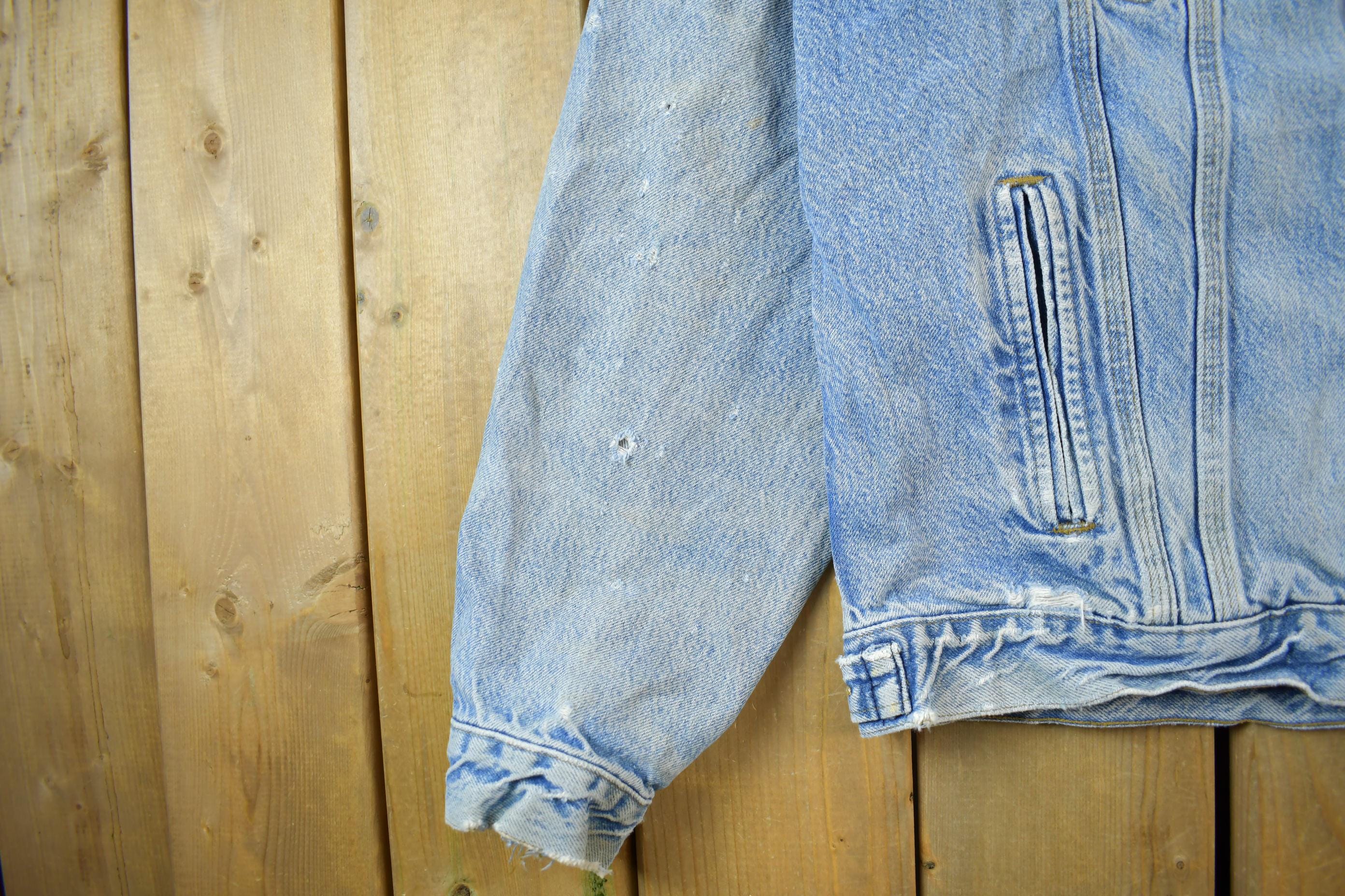 Vintage 1990s Carhartt Light Wash Jean Jacket