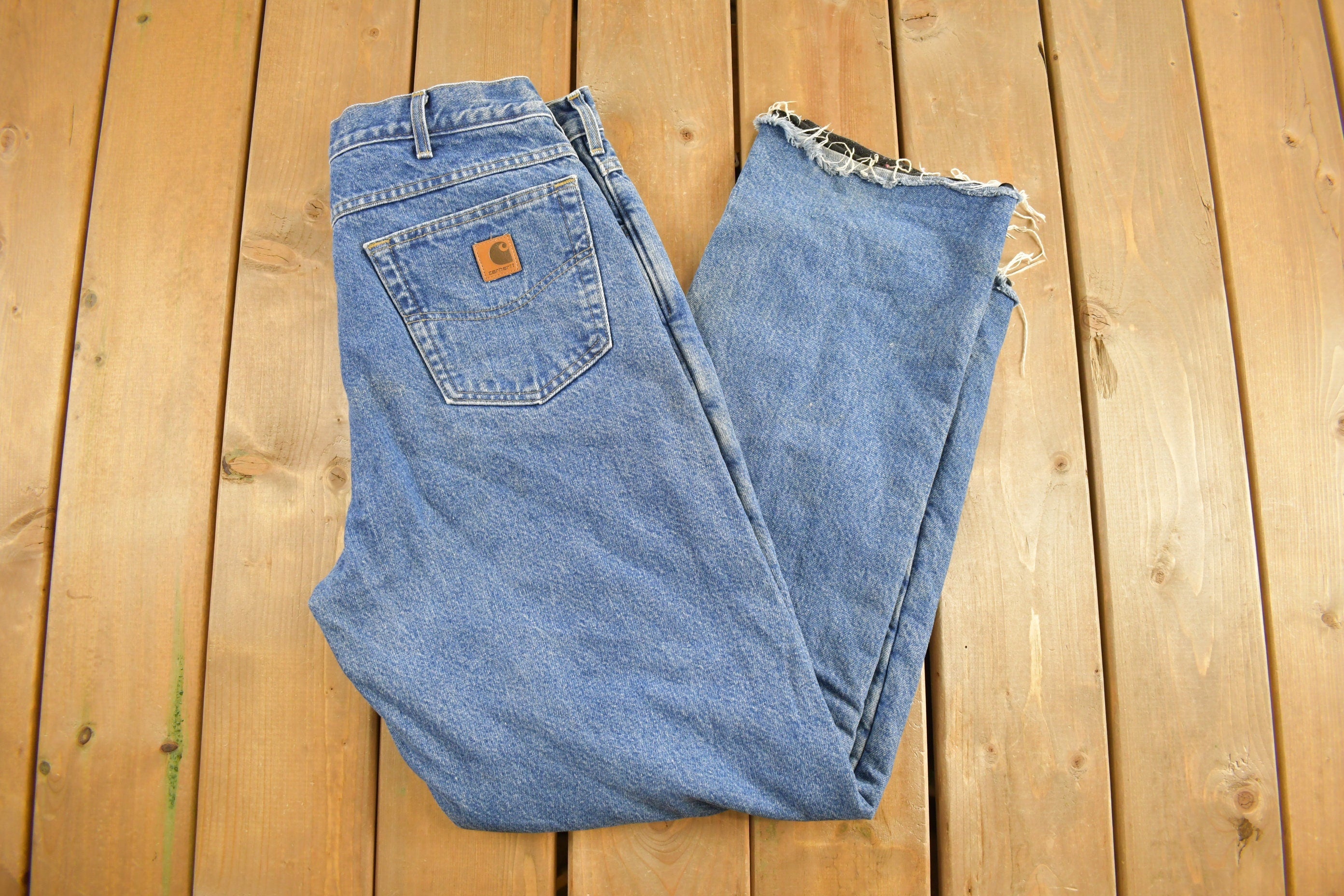 Vintage 1990s Carhartt Lined Carpenter Work Pants Size 34 x 31