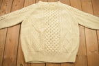Vintage 1980s Cable Knitted Crewneck Sweater