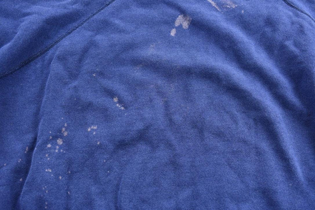 Vintage 1990s Navy Blue Bleach Stained Blank Crewneck Sweatshirt / 90s Crewneck / Vintage Blank / Grunge Aesthetic
