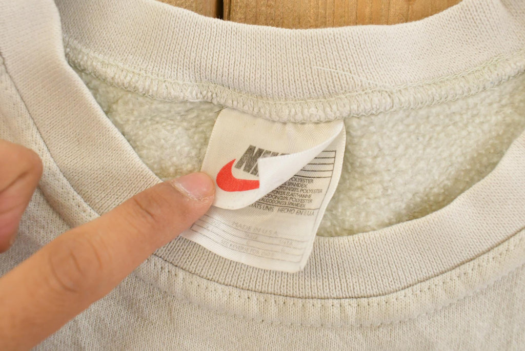 Vintage 1990s Nike Embroidered Mini Swoosh Crewneck Sweatshirt Men's Large