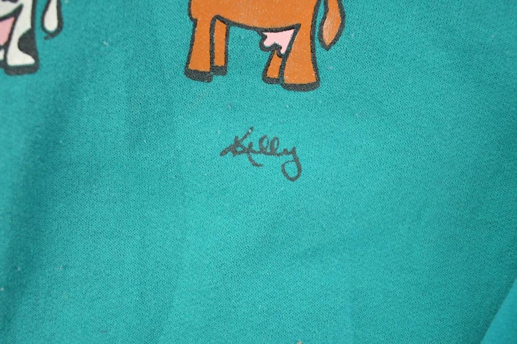 Vintage 1990s Agri Classics Cartoon Farm Cow Crewneck Sweatshirt