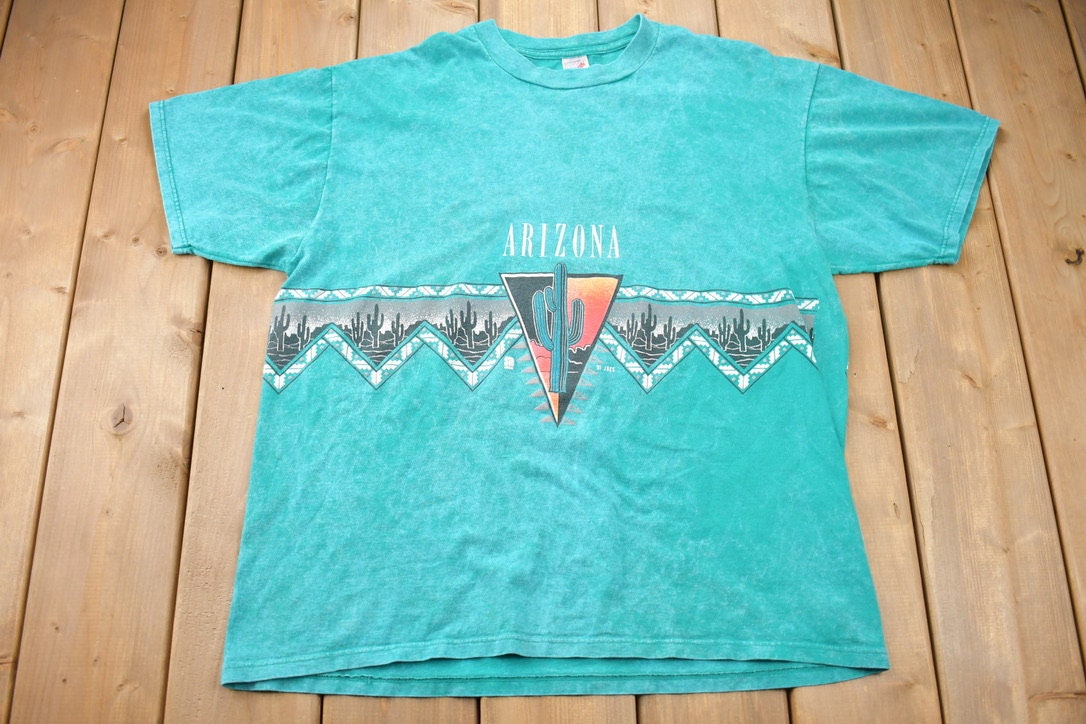 Vintage 1991 Arizona Cactus Double Sided Graphic T-Shirt