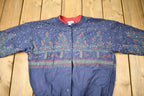 Vintage 1990s Cardinal Bird Theme All Over Print Button Up Sweater