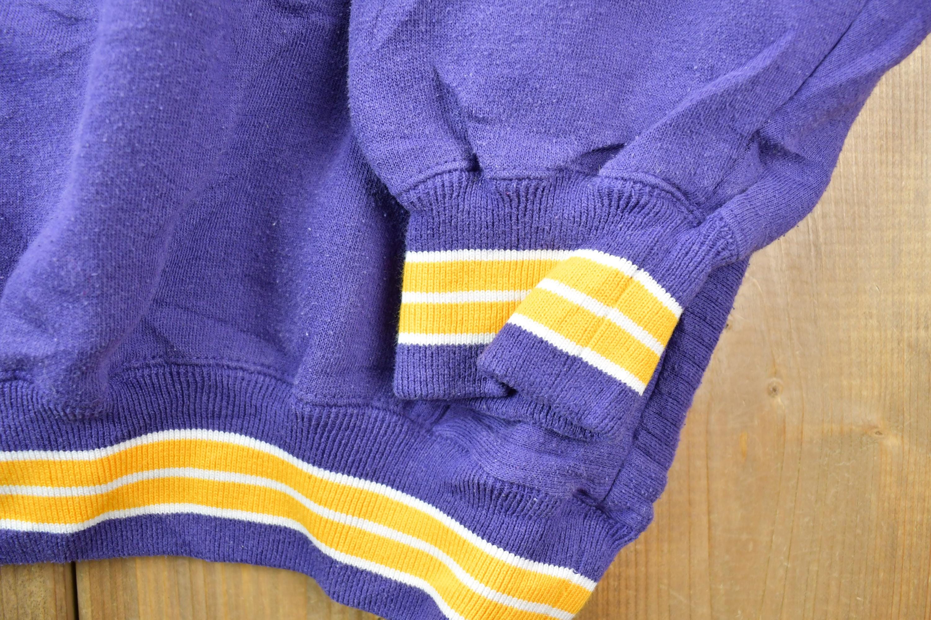Vintage 1990s Minnesota Vikings NFL Lee Sport Heavy Cotton Crewneck Sweatshirt / Made In USA / Football / Embroidered Sportswear / Americana