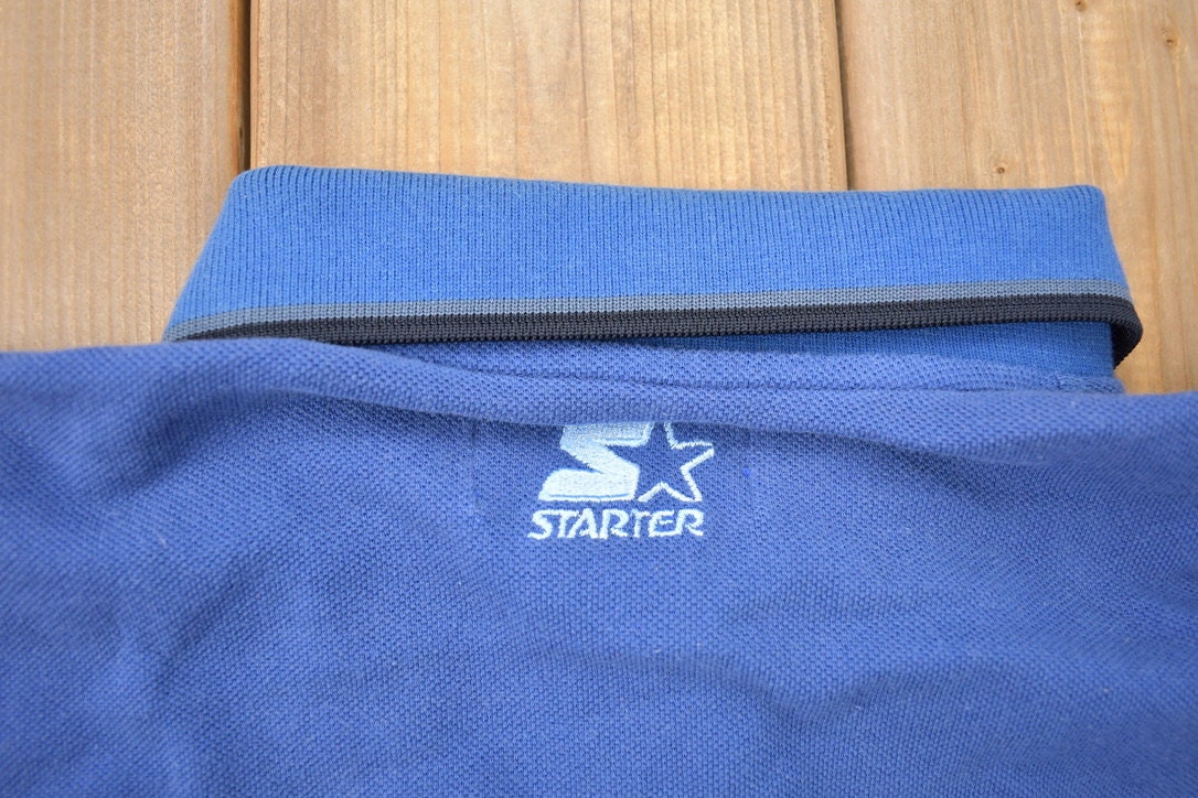 Vintage 1990s Toronto Maple Leafs Starter NHL Graphic Polo Button Up T-Shirt