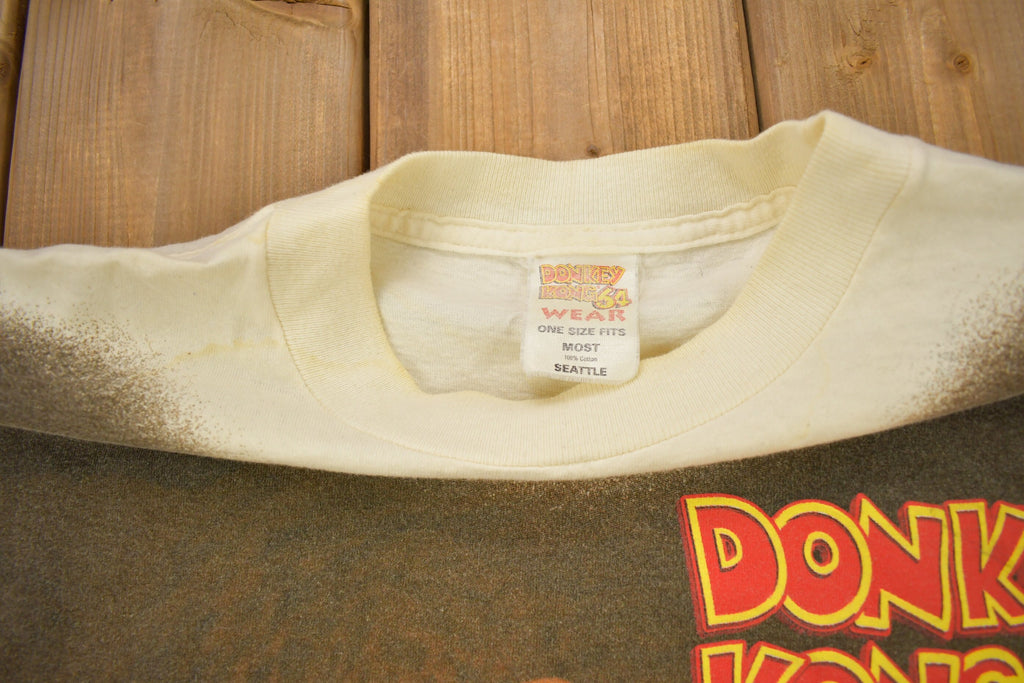 Vintage 1990s Donkey Kong 64 All Over Print Nintendo T-shirt