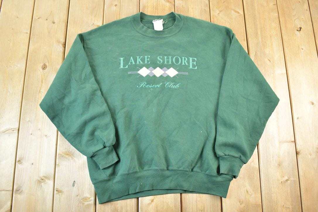 Vintage 1990s Lakeshore Resort Club Crewneck Sweatshirt Made In USA Mens L