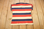 Vintage 1980s Ladies Striped Work Uniform T Shirt