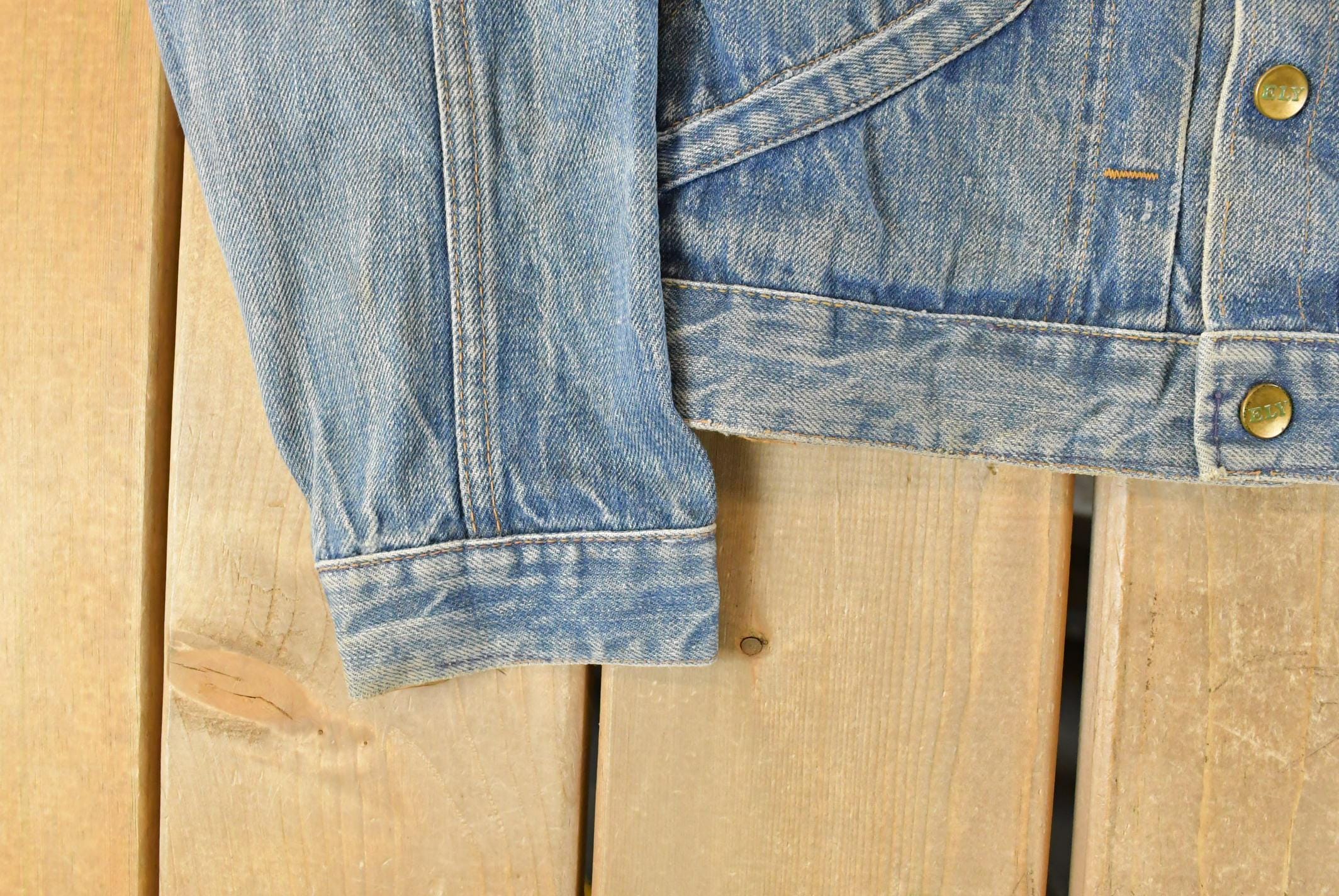 Vintage 1990s Ely Cattleman Denim Jean Trucker Jacket Women's Small