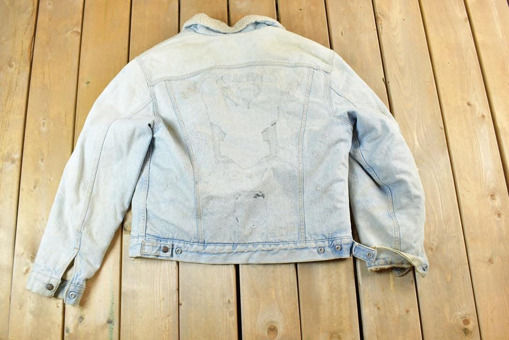 Vintage 1990s Levis Shearling Jean Jacket Made In USA