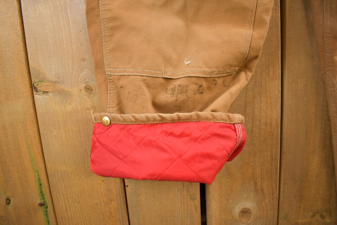 Vintage 1990s Carhartt Double Knee Canvas Overalls Size 40x30