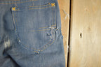 Vintage 1960s 1970s Lee Distressed Denim Jeans Youth 24 x 23.5