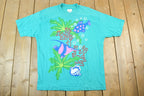 Vintage 1990s United Colours Of Benetton Souvenir Single Stitch Graphic Print T-Shirt Made In USA  Vintage Streetwear  Vacation Tee