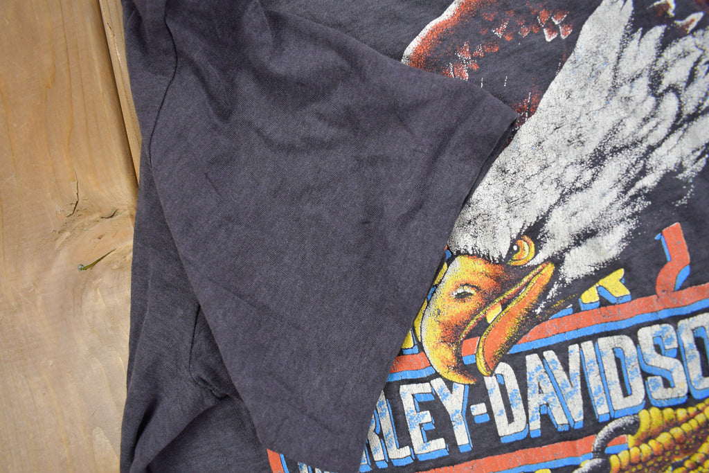 Vintage 1989 Harley Davidson "The Eagle Has Landed" 3D Emblem T-Shirt