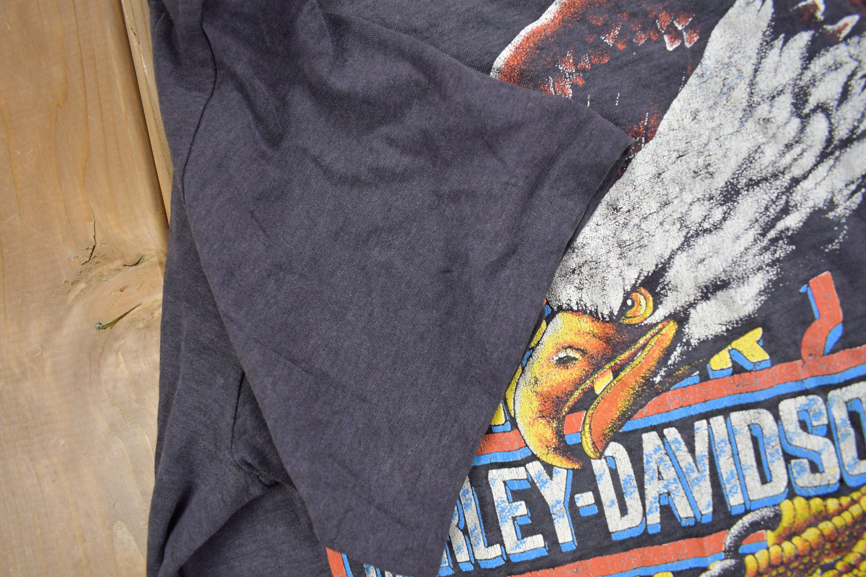 Vintage 1989 Harley Davidson "The Eagle Has Landed" 3D Emblem T-Shirt