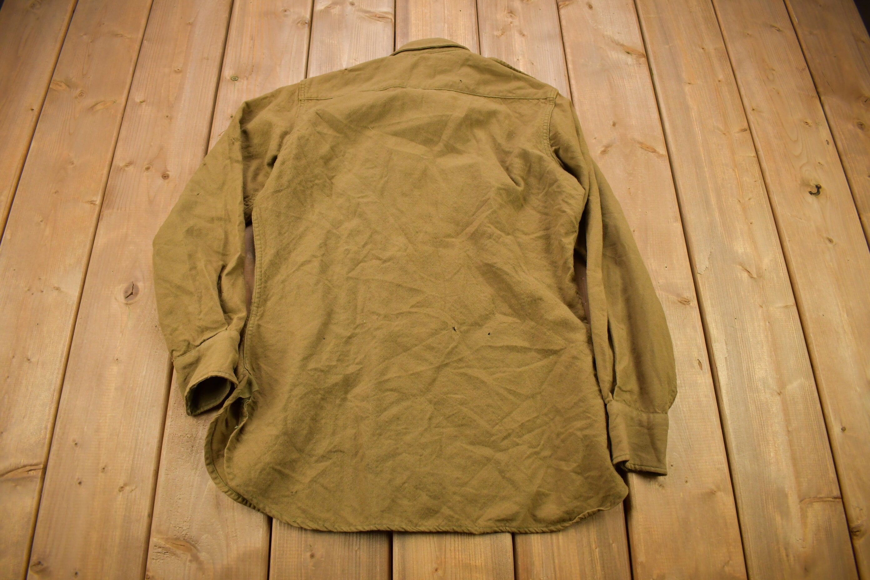 Vintage 1990s Green Blank Button Up Shirt