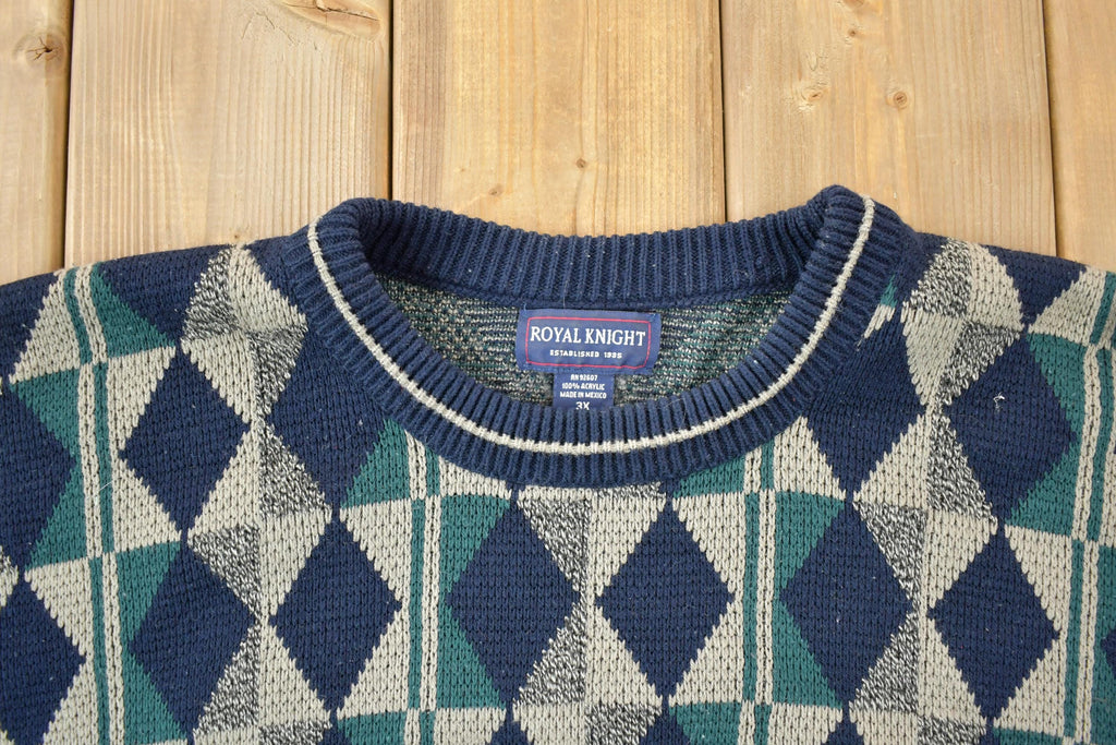 Vintage 1990s Royal Knight Knit Crewneck Sweater