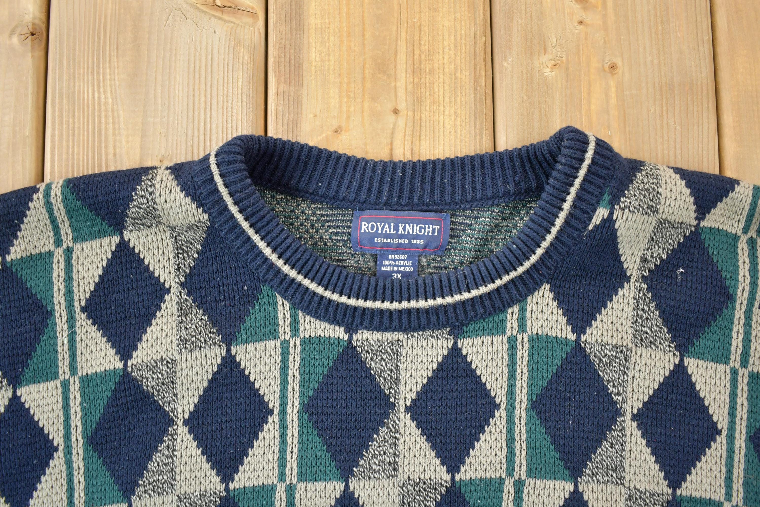 Vintage 1990s Royal Knight Knit Crewneck Sweater