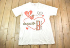 Vintage 1990s You Make My Heart Beat Cute Love Souvenir Single Stitch Graphic Print T-Shirt Made In USA
