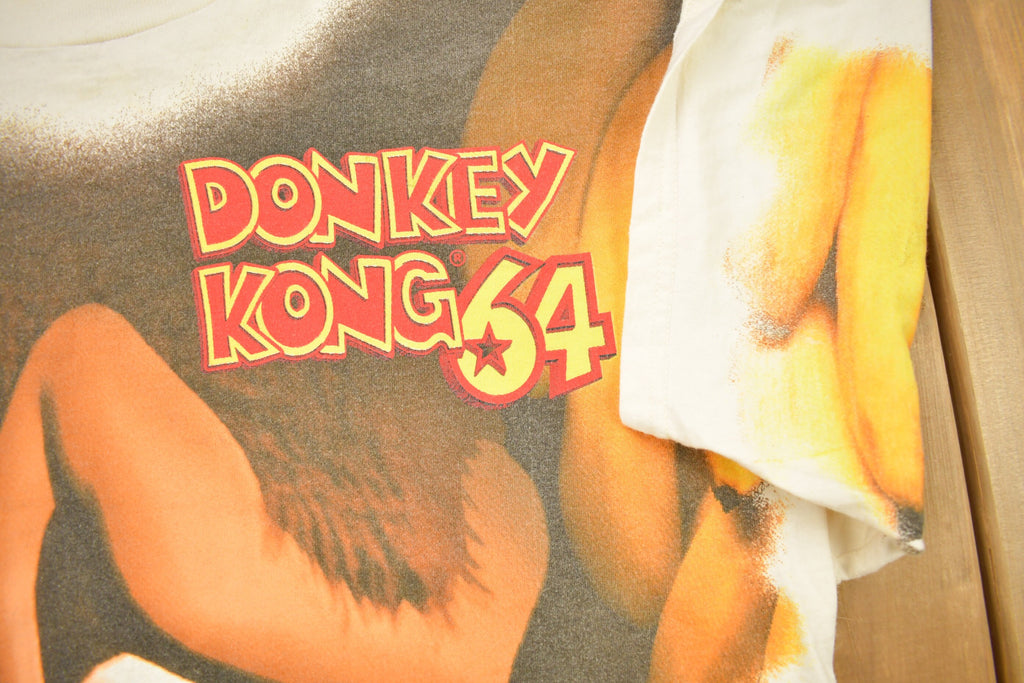 Vintage 1990s Donkey Kong 64 All Over Print Nintendo T-shirt