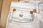 Vintage 2000s True Religion Embroidered White Denim Pants Size 38x30