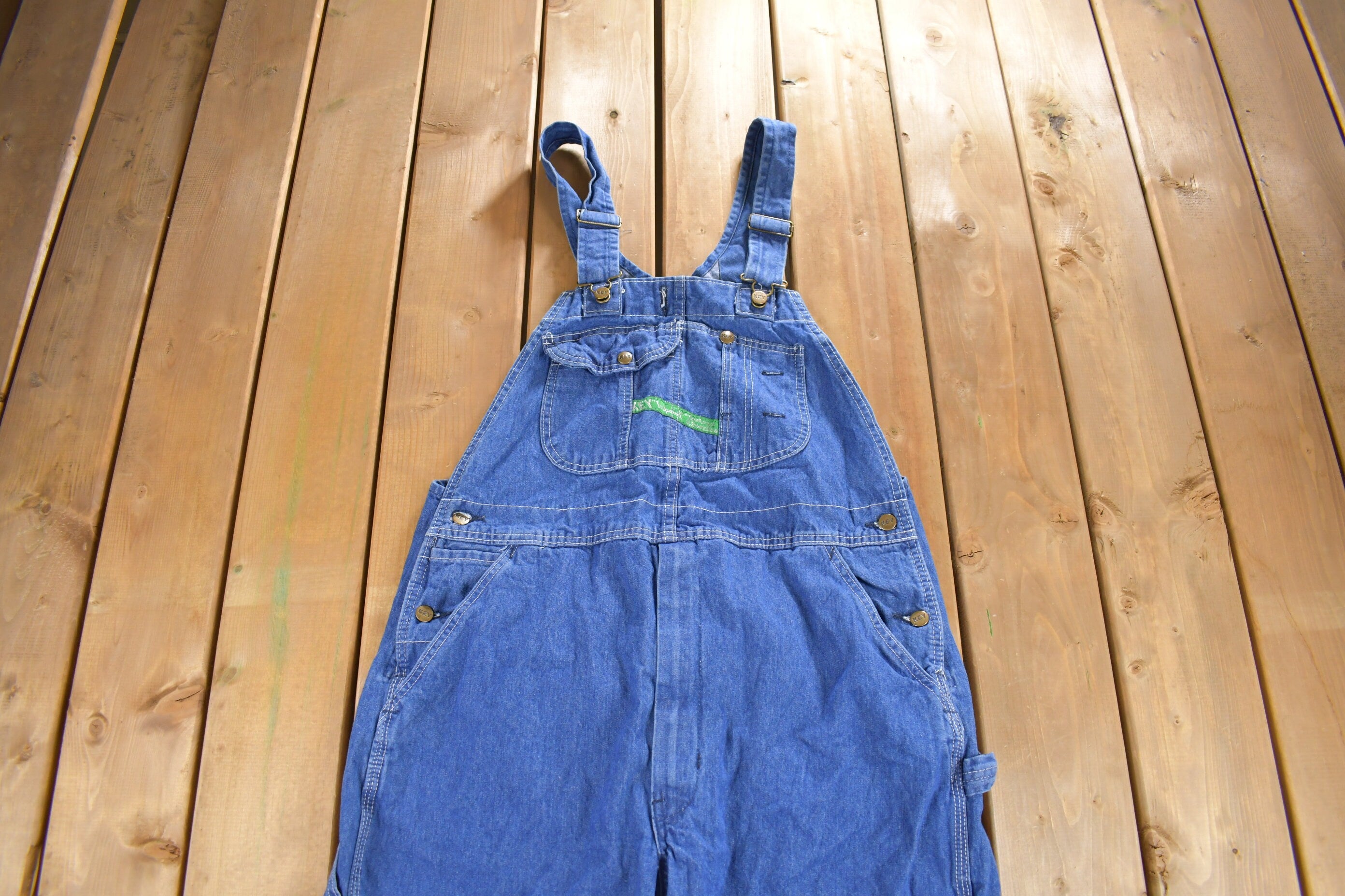 Vintage 1990s KEY Imperial Denim Jean Overalls Size 40 x 30