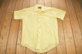 Vintage 1960s Gold Circle Blank Yellow Button Up Shirt