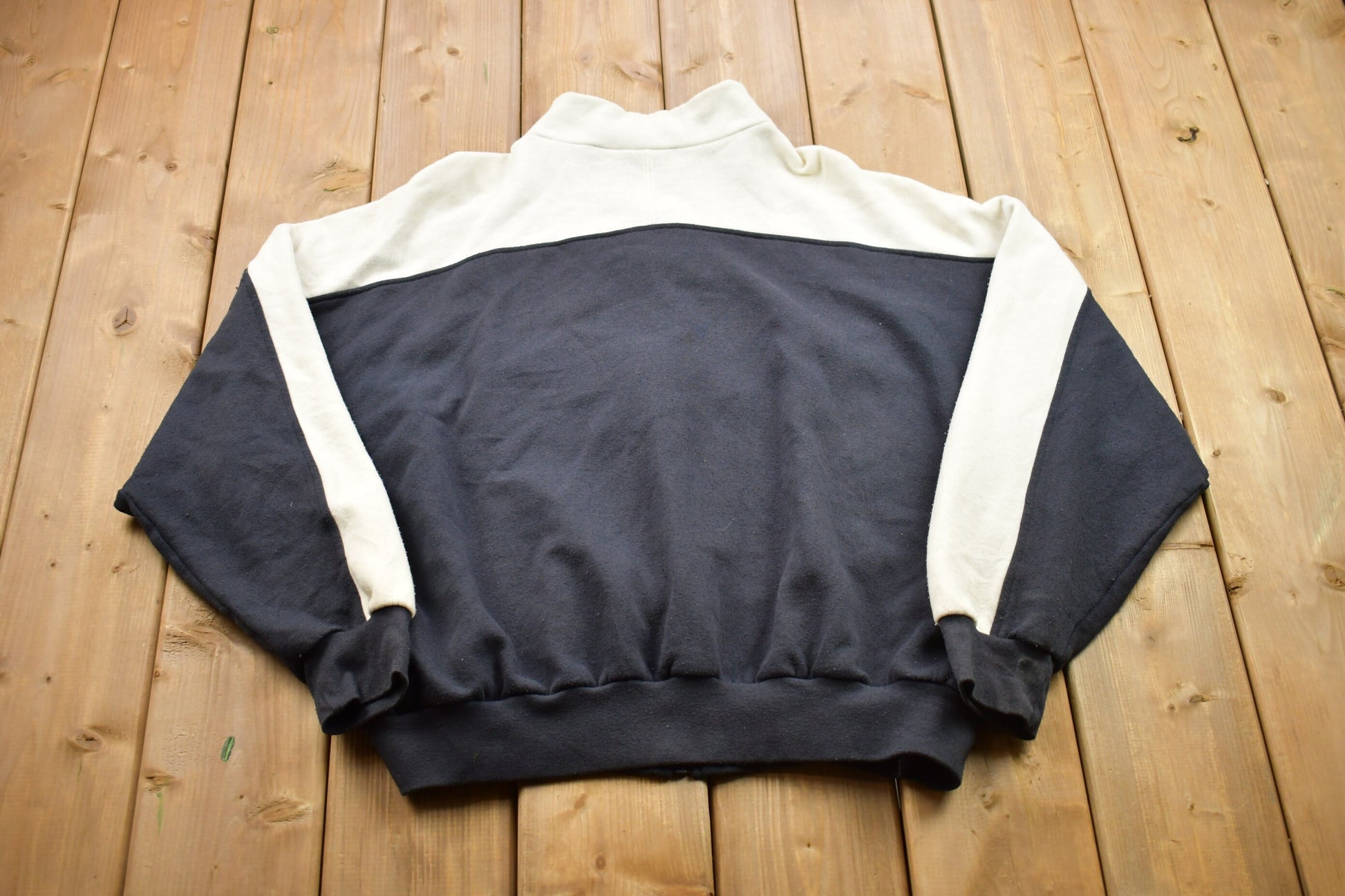 Vintage 1990s David Taylor Color Block Zip Up Sweatshirt / 90s Crewneck / 90s David Taylor / Streetwear / Embroidered / Zip Up Sweater