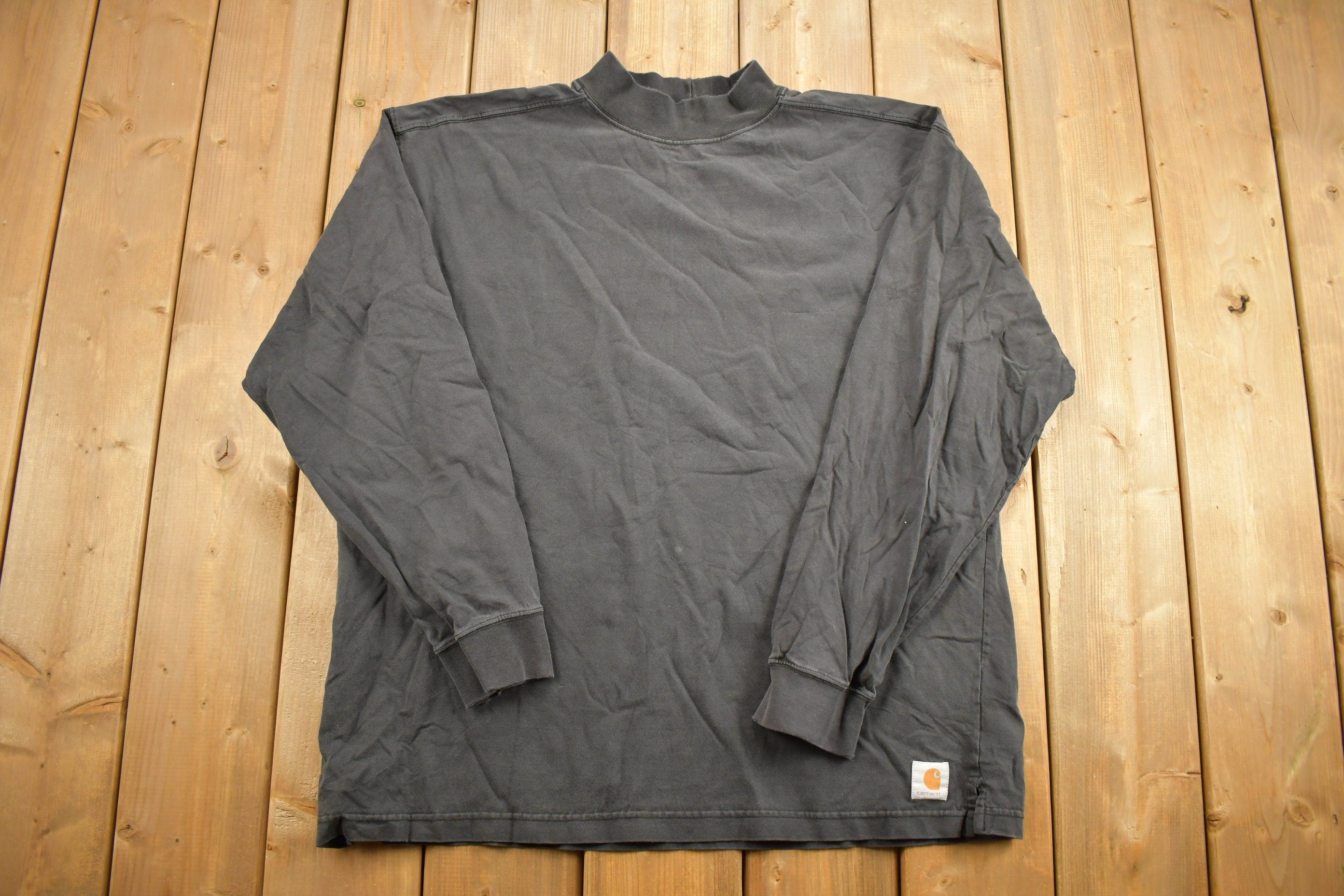 Vintage 1990s Carhartt Blank Black Long Sleeve Sweatshirt