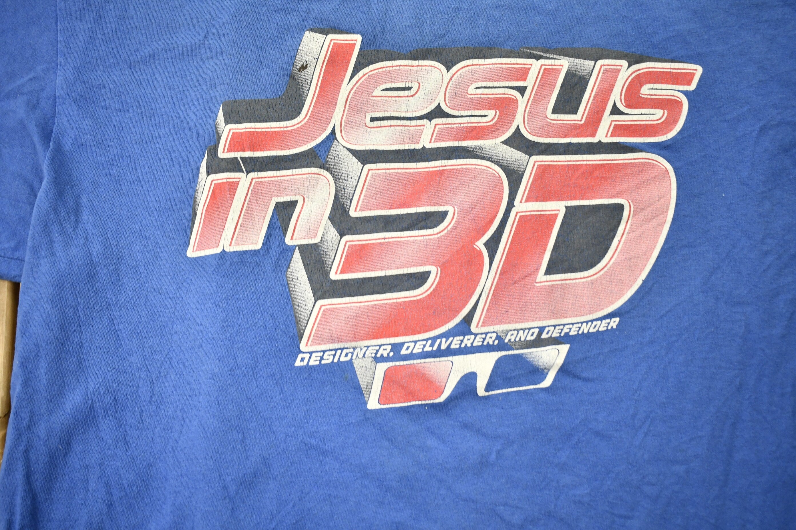 Vintage 1990s Jesus In 3D Graphic T-Shirt