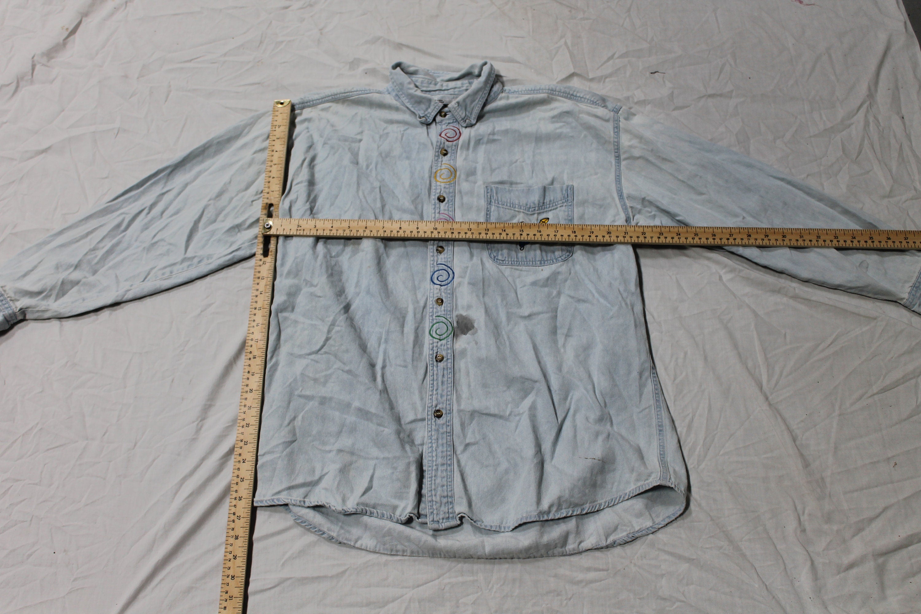 Vintage 1990s Cute Art Embroidered Button Up Shirt