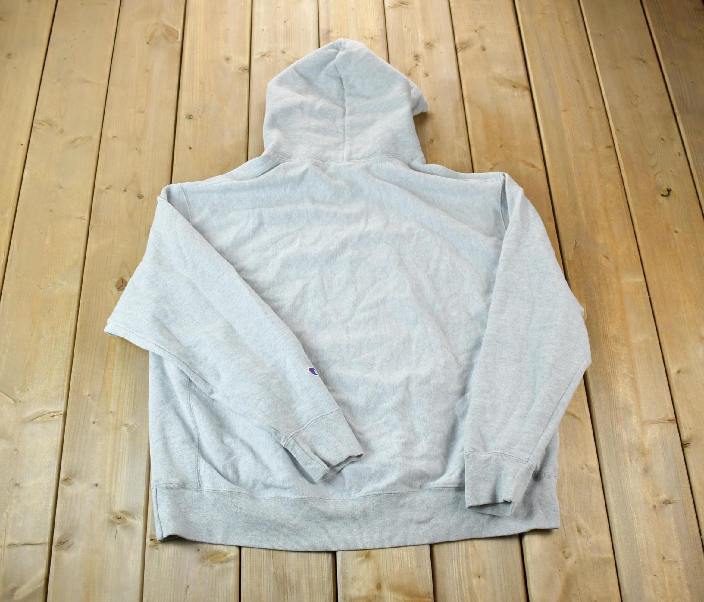 Vintage 1990s Champion Reverse Weave Heather Grey Hoodie Sweatshirt