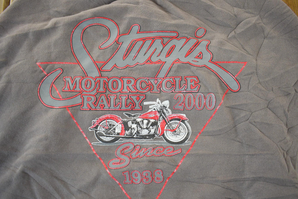 Vintage 2000 Sturgis Motorcycle Rally Biker Graphic Crewneck Sweatshirt