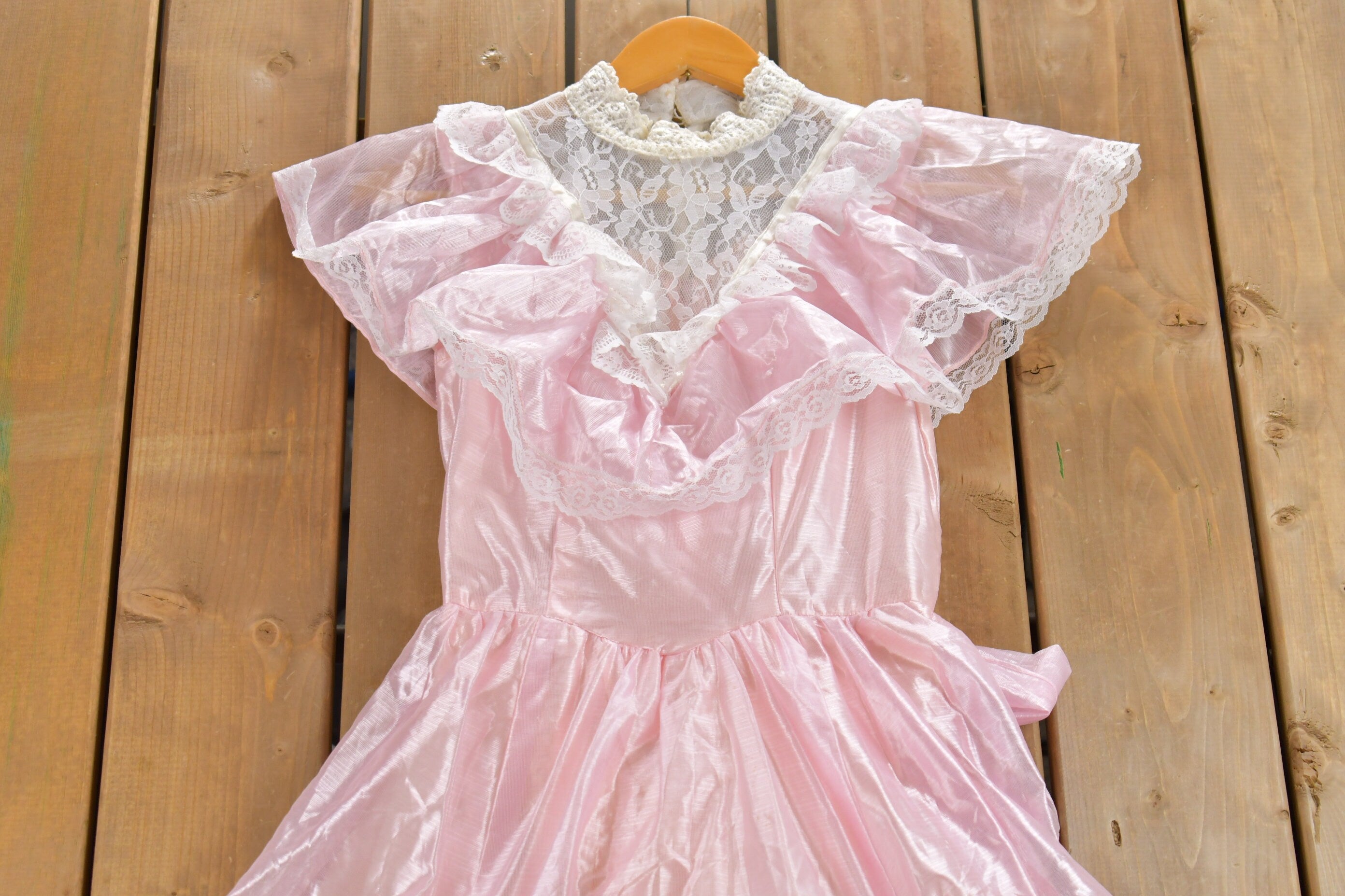 Vintage 1960s Sheer Lace Princess Dress