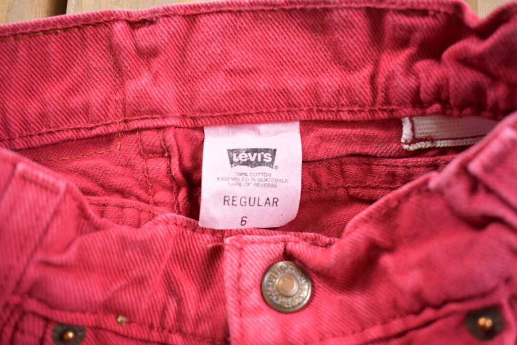 Vintage 1990s Red Riveted Youth Levi Red Tab Jeans Size 20 x 18