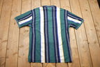 Vintage 1990s Izod Striped Collared Shirt
