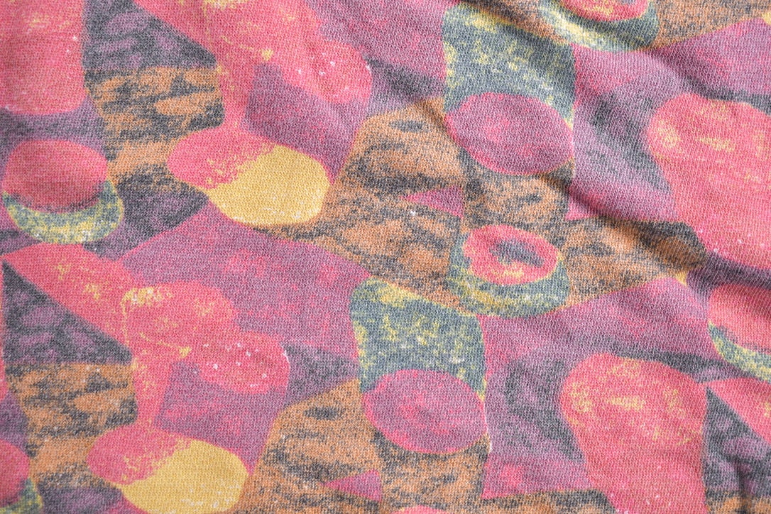 Vintage 1990s All Over Print Funky Pattern Crewneck Sweatshirt